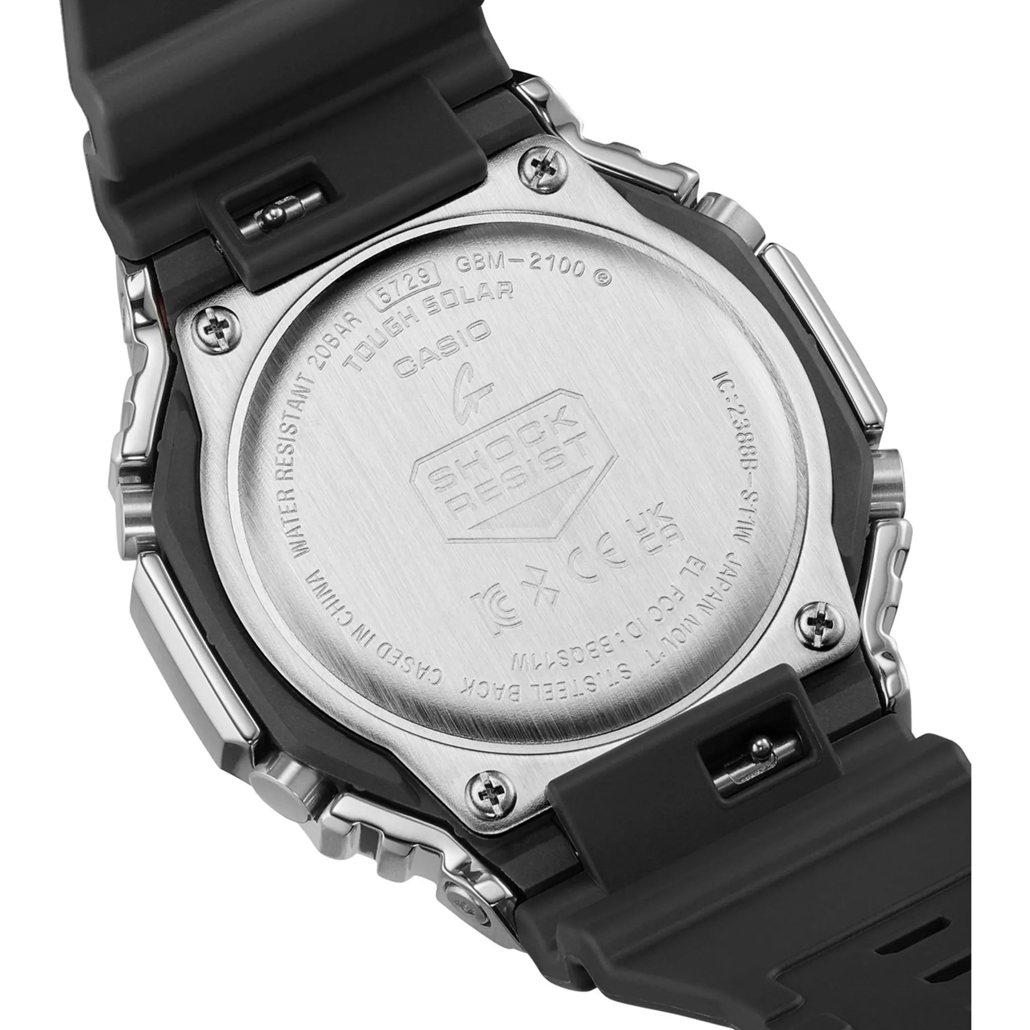 Front View of G-Shock Casio GBM-2100A-1A2ER Black Silver